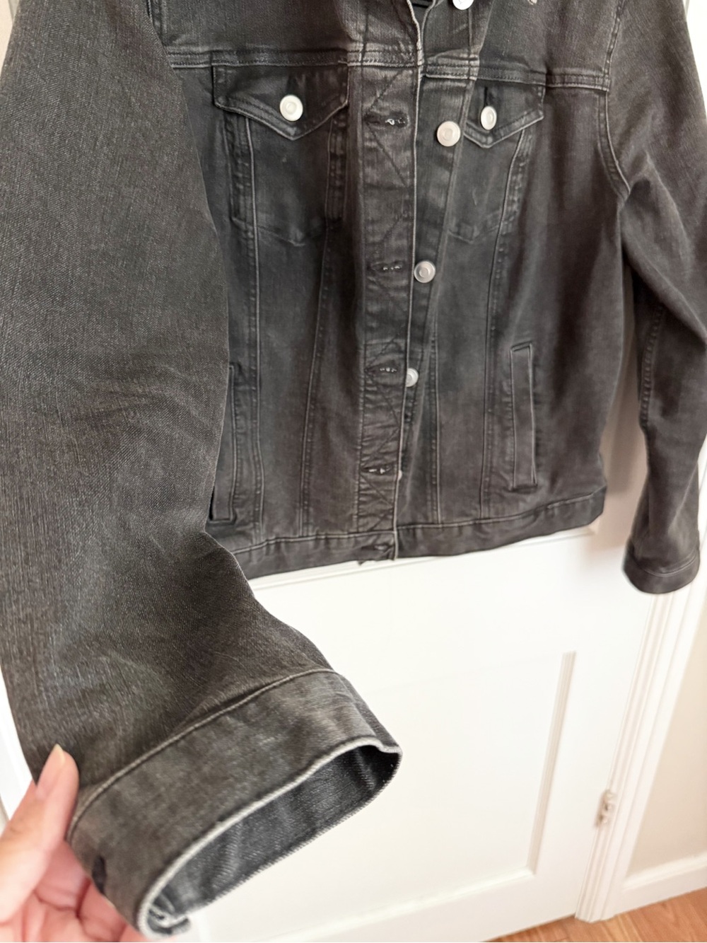 Time and Tru Black Wash Denim Jacket - Picture 3 of 6